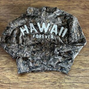 Camouflage Hoodie with 'Hawaii Forever' Print